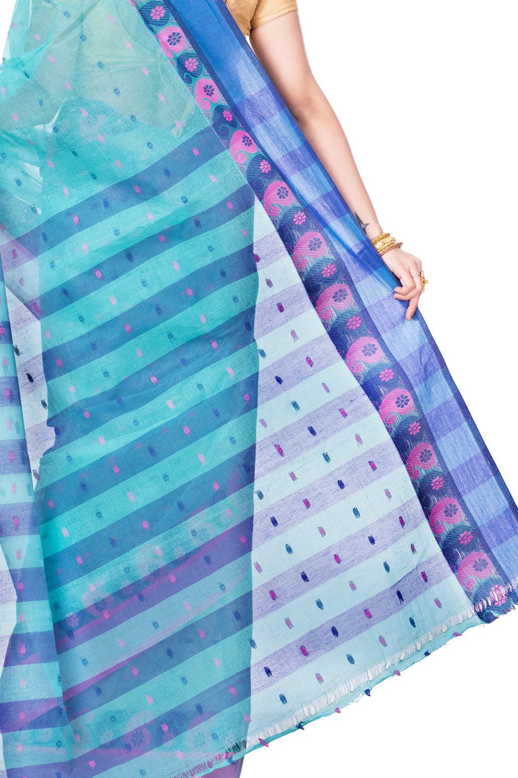 Light Green Pure Cotton Amkolka_Par Tant Saree (476)